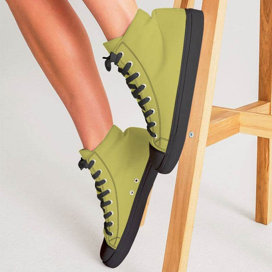 Medium Yellow Women's High-Top Canvas Sneakers (LY2-ME-ME) - Woman CloseUp