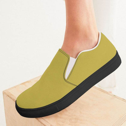 Medium Yellow Women's Slip-On Canvas Sneakers (LY3-ME-ME) - Woman CloseUp
