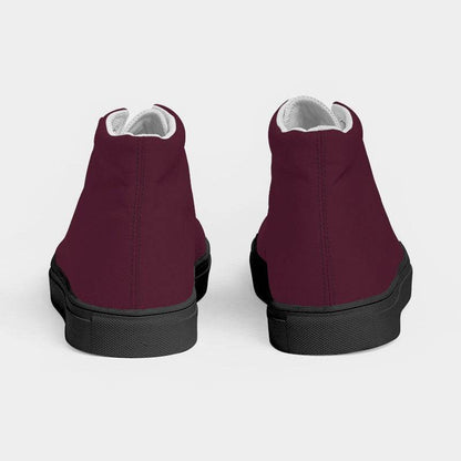 Merlot Men's High-Top Canvas Sneakers (PI-FM-DA) - Back