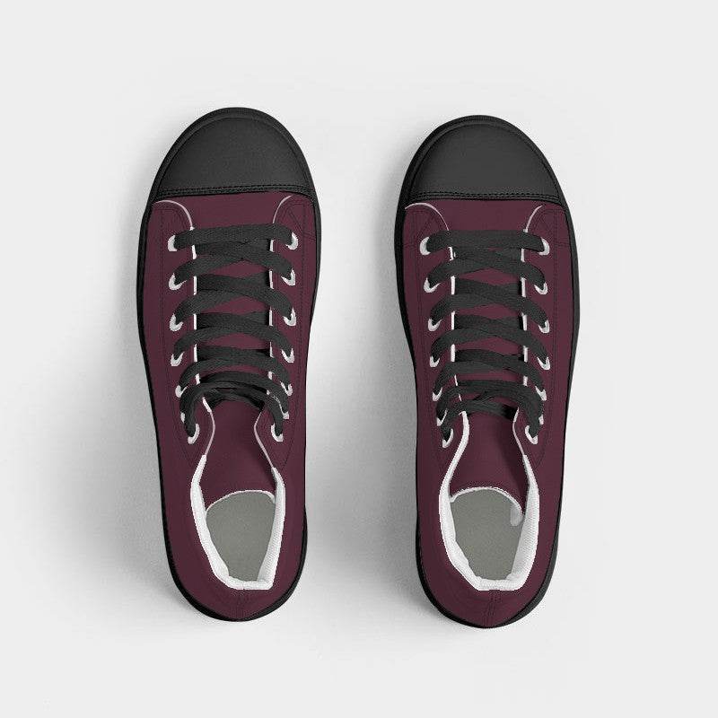 Merlot Men's High-Top Canvas Sneakers (PI-FM-DA) - Top