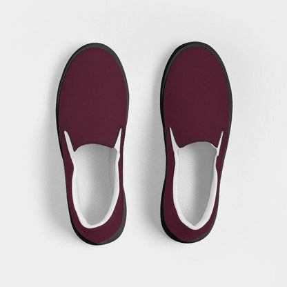 Merlot Men's Slip-On Canvas Sneakers (PI-FM-DA) - Top