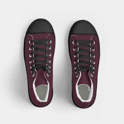 Merlot Women's High-Top Canvas Sneakers (PI-FM-DA) - Top