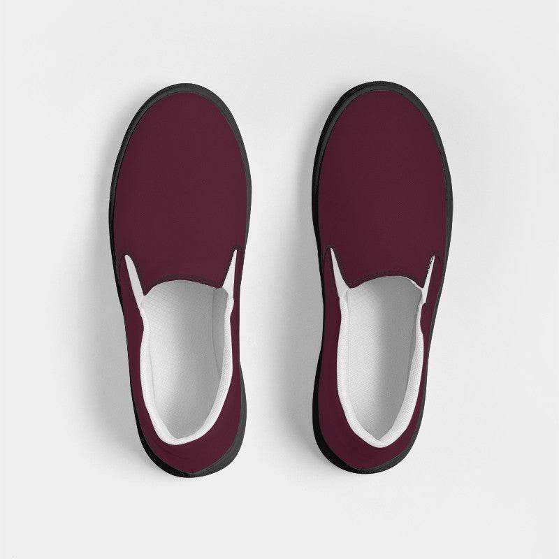 Merlot Women's Slip-On Canvas Sneakers (PI-FM-DA) - Top
