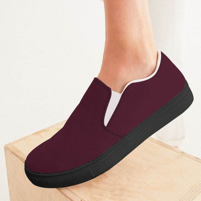Merlot Women's Slip-On Canvas Sneakers (PI-FM-DA) - Woman CloseUp