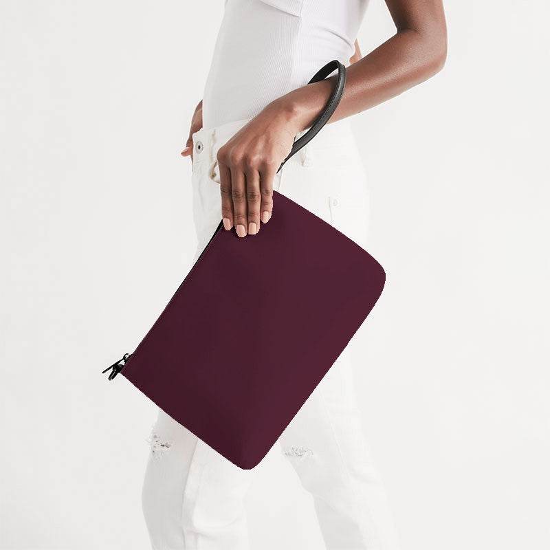 Merlot Zip Pouch (PI-FM-DA) - Side Holding
