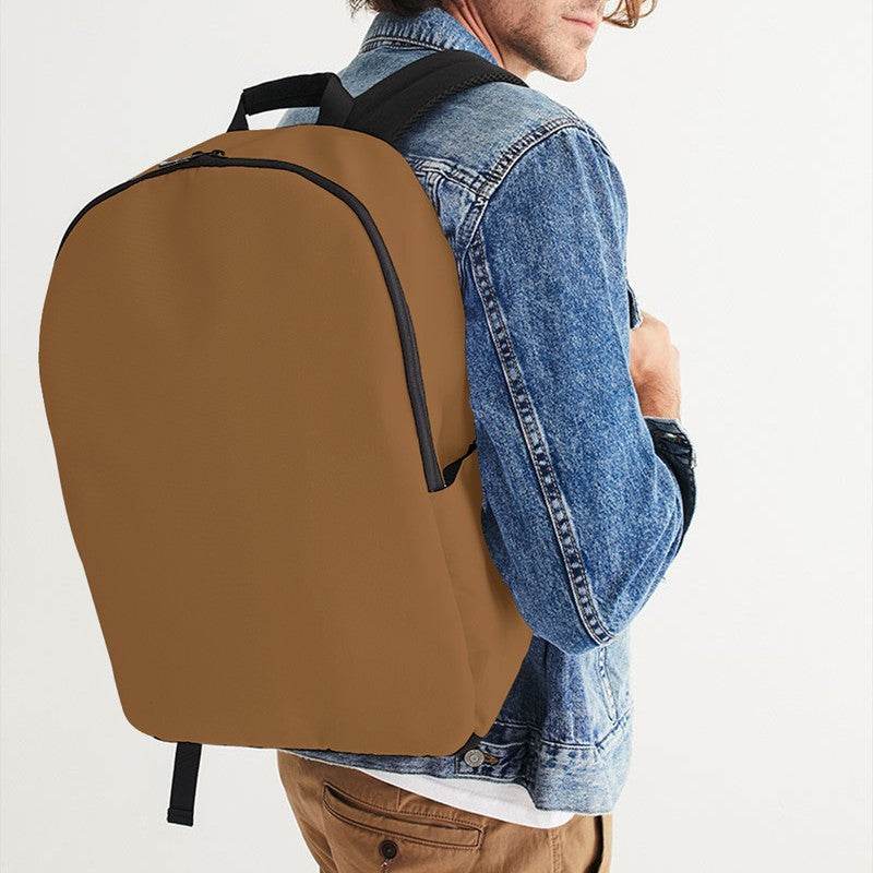 Metallic Bronze Waterproof Backpack (O-MU-MD) - Man CloseUp