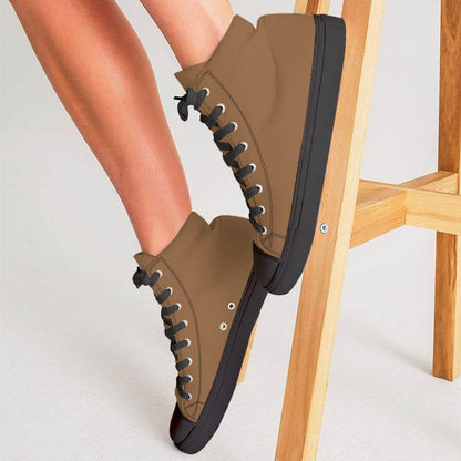 Metallic Bronze Women's High-Top Canvas Sneakers (O-MU-MD) - Woman CloseUp