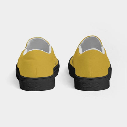 Metallic Gold Women's Slip-On Canvas Sneakers (Y-CL-DE) - Back