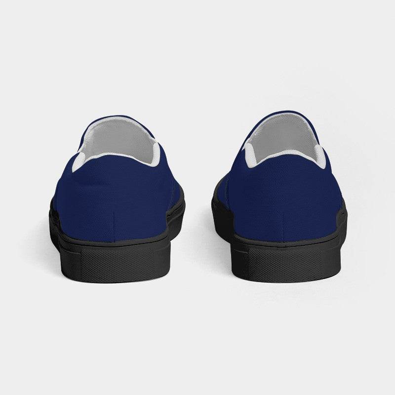 Midnight Blue Men's Slip-On Canvas Sneakers (I-MU-DA) - Back