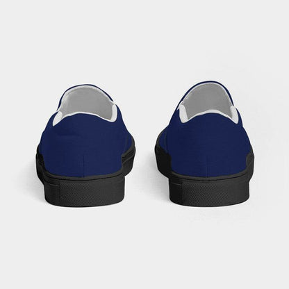 Midnight Blue Men's Slip-On Canvas Sneakers (I-MU-DA) - Back