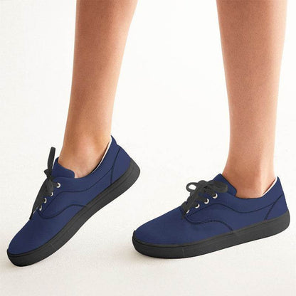 Midnight Blue Women's Canvas Sneakers (I-MU-DA) - Woman CloseUp