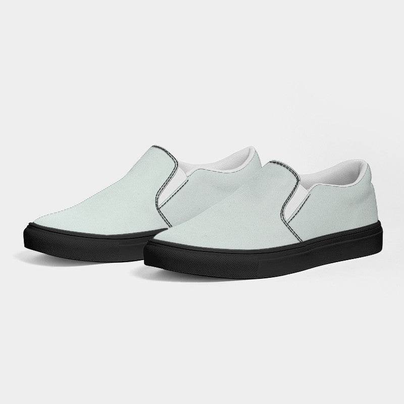 Mint Cream Men's Slip-On Canvas Sneakers (BGG2-NE-LI) - Side 3