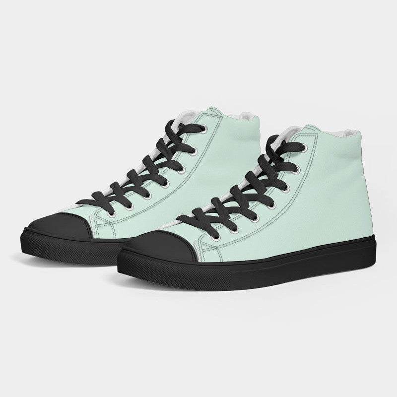 Mint Cream Women's High-Top Canvas Sneakers (BGG2-NE-LI) - Side 3