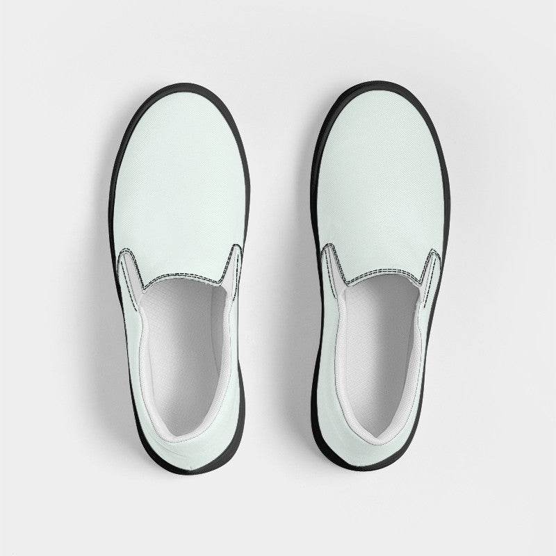 Mint Cream Women's Slip-On Canvas Sneakers (BGG2-NE-LI) - Top