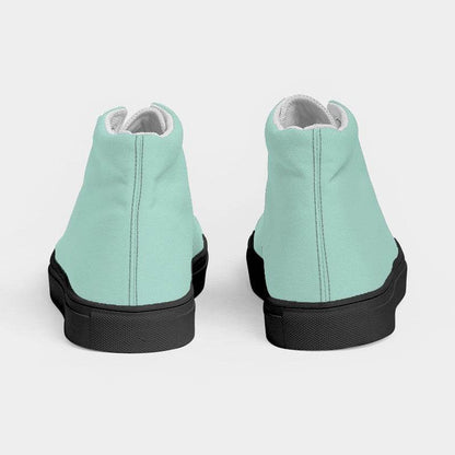 Mint Green Men's High-Top Canvas Sneakers (BG-MU-LI) - Back
