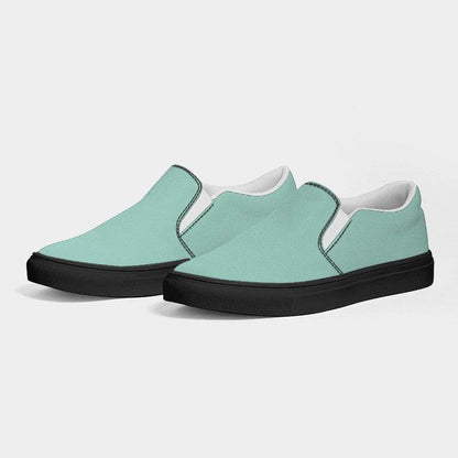 Mint Green Men's Slip-On Canvas Sneakers (BG-MU-LI) - Side 3