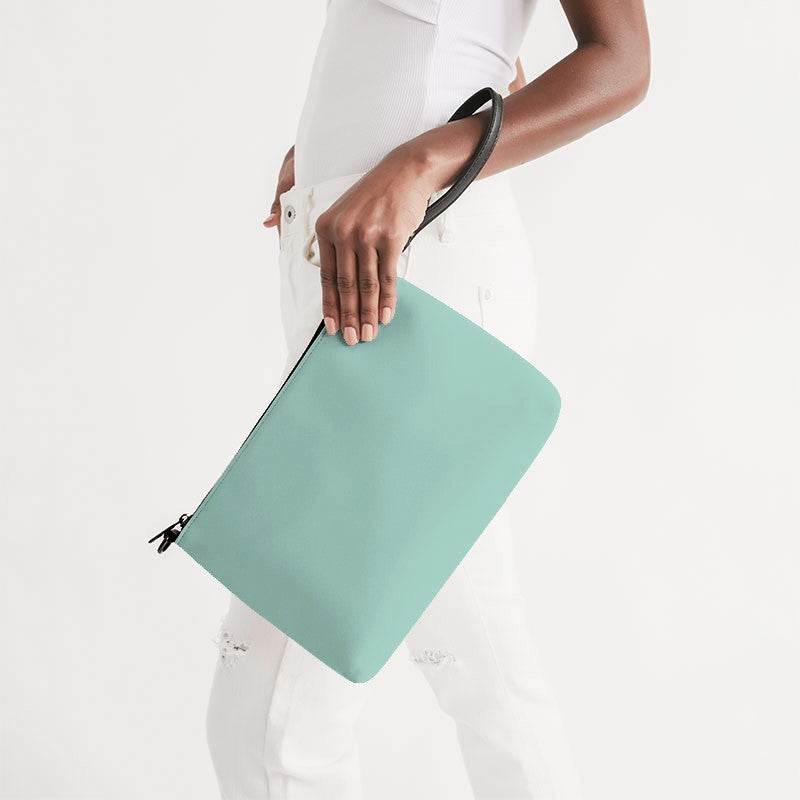 Mint Green Zip Pouch (BG-MU-LI) - Side Holding