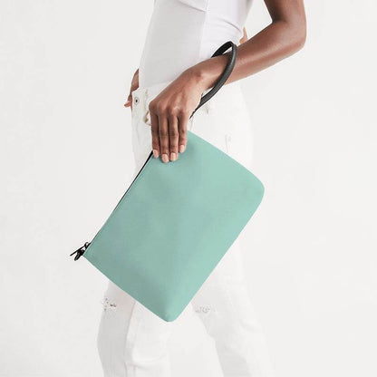 Mint Green Zip Pouch (BG-MU-LI) - Side Holding