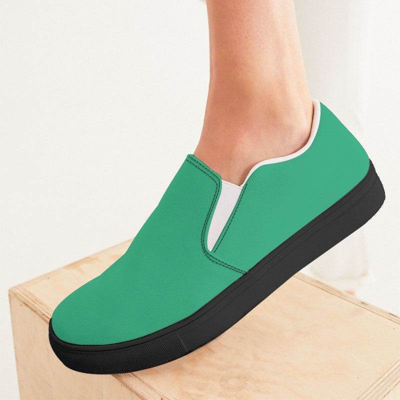 Mint Women's Slip-On Canvas Sneakers (BGG2-CL-ME) - Woman CloseUp