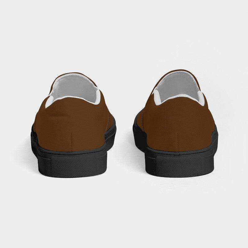 Mocha Women's Slip-On Canvas Sneakers (O-MU-DE) - Back