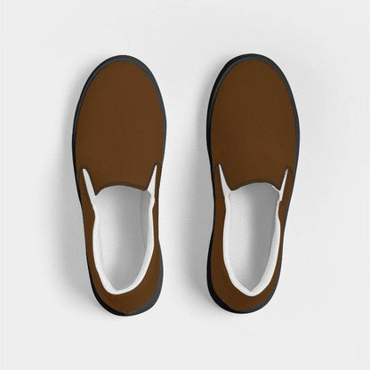 Mocha Women's Slip-On Canvas Sneakers (O-MU-DE) - Top