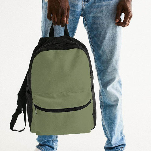Moss Green Canvas Backpack (L-FM-ME) - Man Holding