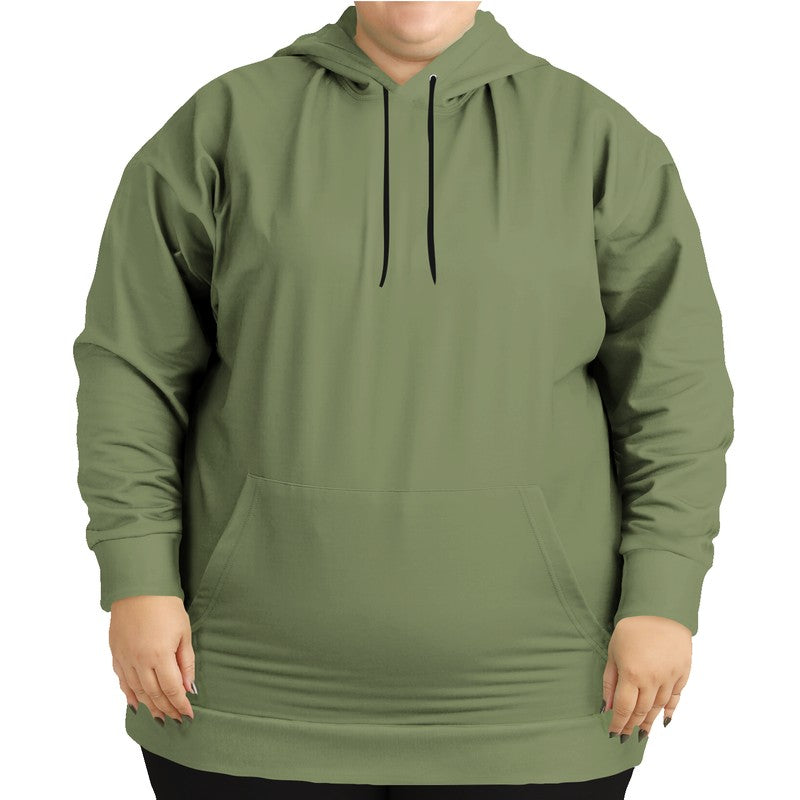 Moss Green Hoodie PLUS (L-FM-ME) - Woman Front PLUS