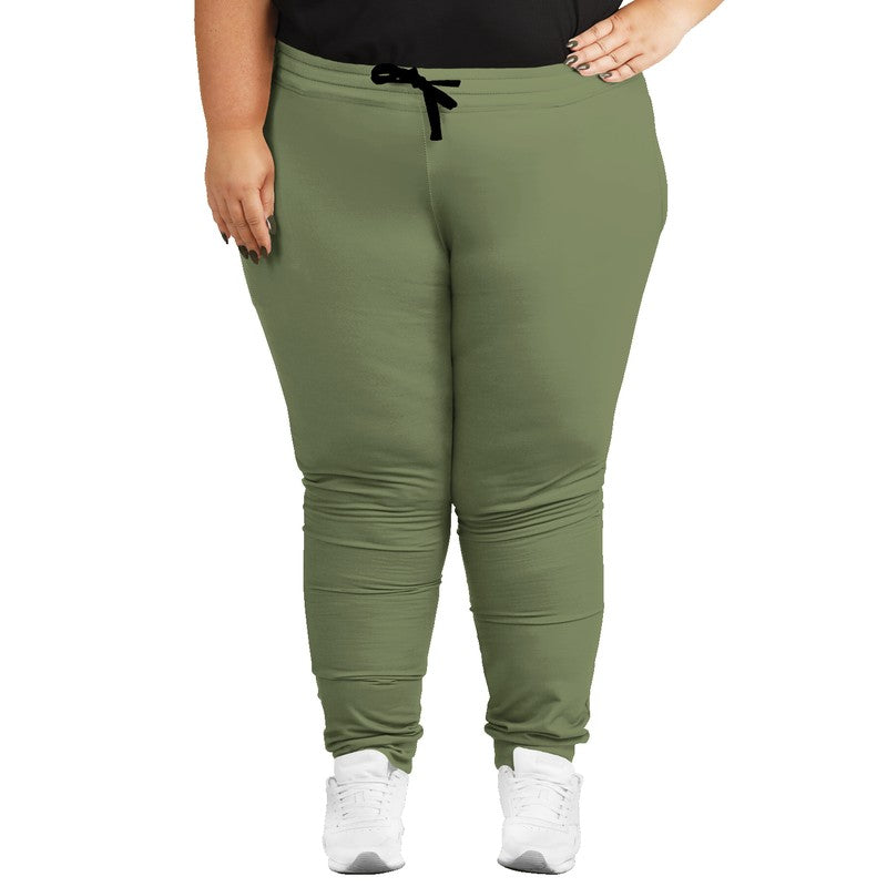Moss Green Joggers PLUS (L-FM-ME) - Woman Front PLUS