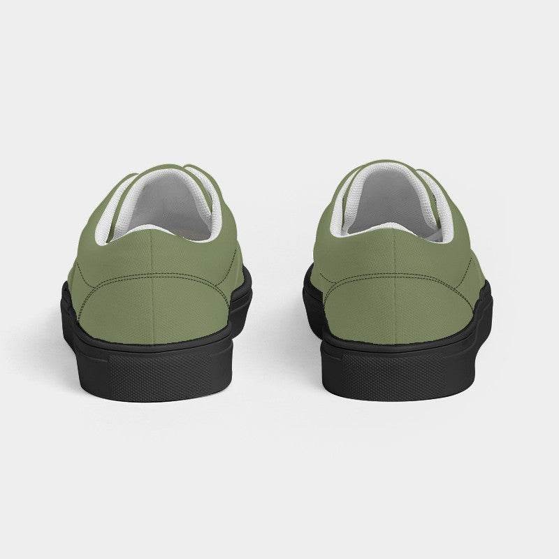 Moss Green Men's Canvas Sneakers (L-FM-ME) - Back