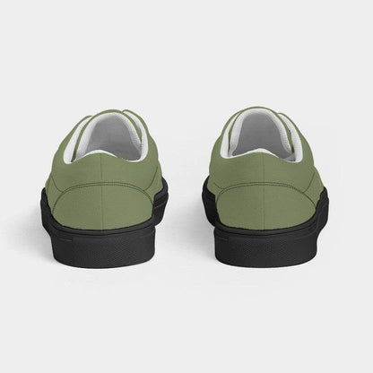 Moss Green Men's Canvas Sneakers (L-FM-ME) - Back