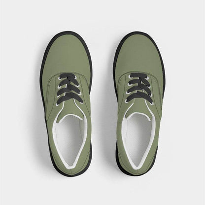 Moss Green Men's Canvas Sneakers (L-FM-ME) - Top