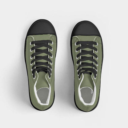 Moss Green Men's High-Top Canvas Sneakers (L-FM-ME) - Top