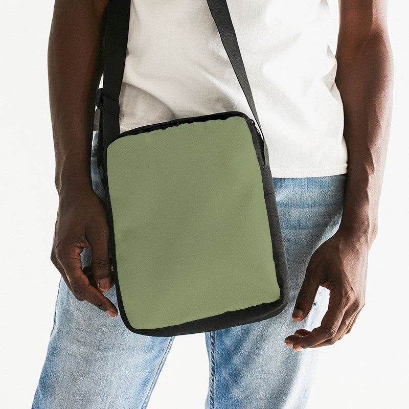 Moss Green Messenger Pouch (L-FM-ME) - Man Front CloseUp