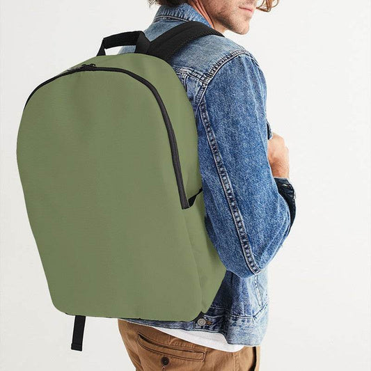 Moss Green Waterproof Backpack (L-FM-ME) - Man CloseUp