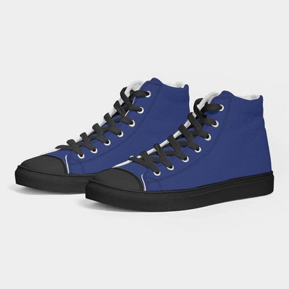 Navy Men's High-Top Canvas Sneakers (I-CL-DE) - Side 3
