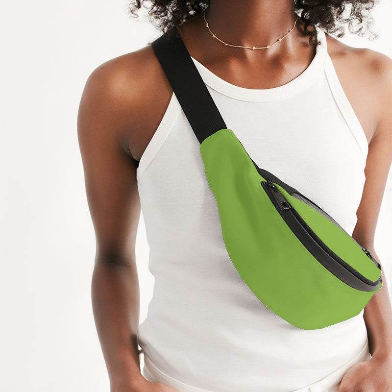 Neon Green Belt Bag (GL3-BR-ME) - Woman Front CloseUp