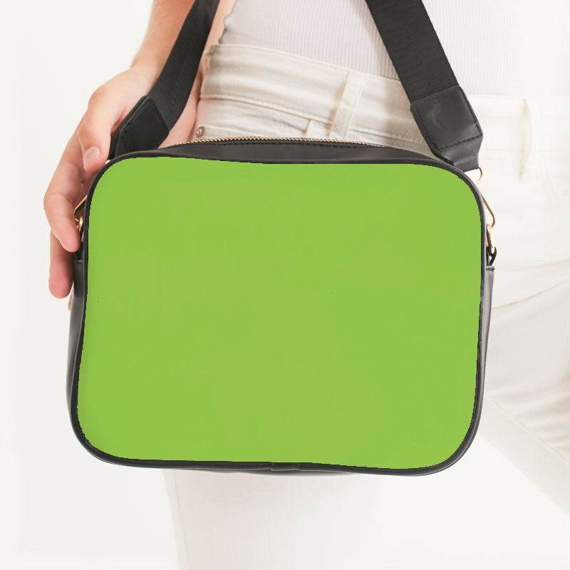 Neon Green Crossbody Bag (GL3-BR-ME) - Woman Front CloseUp