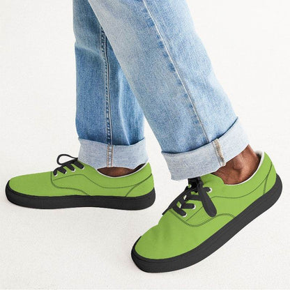 Neon Green Men's Canvas Sneakers (GL3-BR-ME) - Man CloseUp