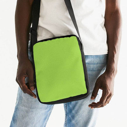 Neon Green Messenger Pouch (GL3-BR-ME) - Man Front CloseUp