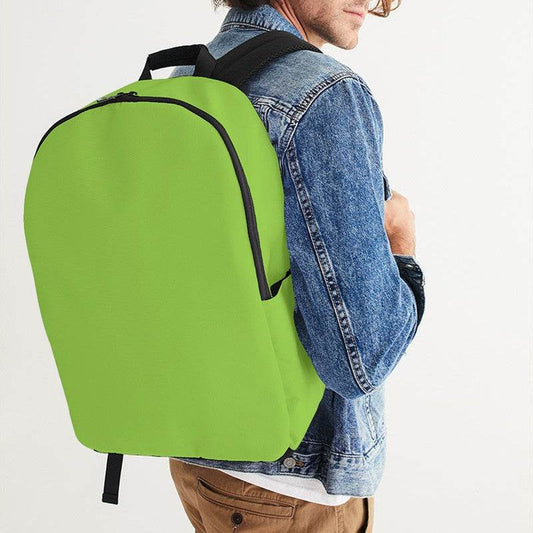 Neon Green Waterproof Backpack (GL3-BR-ME) - Man CloseUp