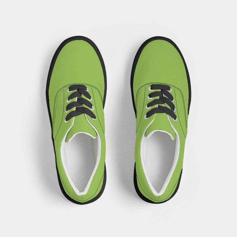 Neon Green Women's Canvas Sneakers (GL3-BR-ME) - Top