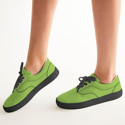 Neon Green Women's Canvas Sneakers (GL3-BR-ME) - Woman CloseUp