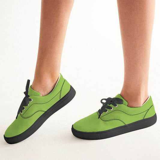 Neon Green Women's Canvas Sneakers (GL3-BR-ME) - Woman CloseUp