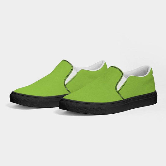 Neon Green Women's Slip-On Canvas Sneakers (GL3-BR-ME) - Side 3