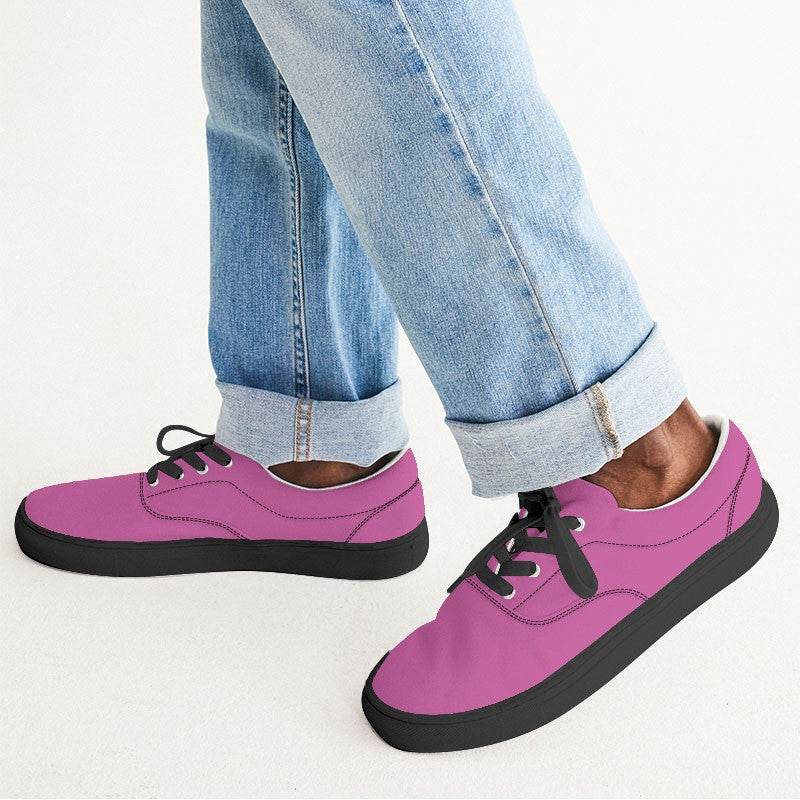 Neon Pink Men's Canvas Sneakers (PIM2-CL-LI) - Man CloseUp