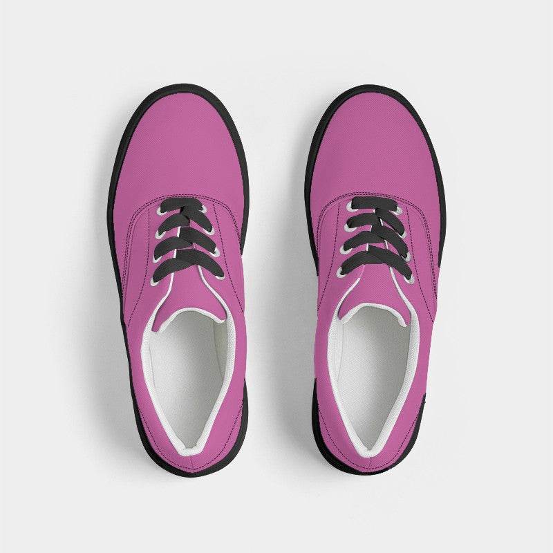 Neon Pink Women's Canvas Sneakers (PIM2-CL-LI) - Top