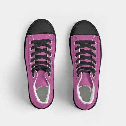 Neon Pink Women's High-Top Canvas Sneakers (PIM2-CL-LI) - Top