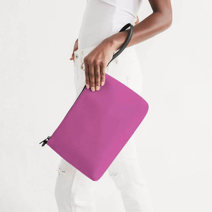 Neon Pink Zip Pouch (PIM2-CL-LI) - Side Holding