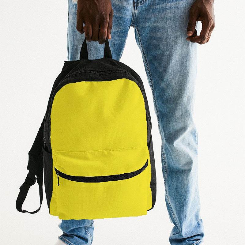 Neon Yellow Canvas Backpack (LY2-BR-ME) - Man Holding