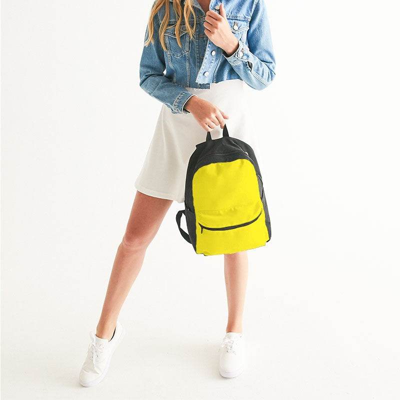 Neon Yellow Canvas Backpack (LY2-BR-ME) - Woman